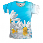 Жіноча 3D футболка з ромашками в воді