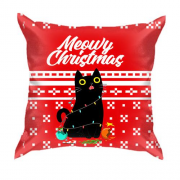 3D подушка Кіт у гірлянді - Meowy Christmas