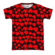 3D футболка Сердца pattern