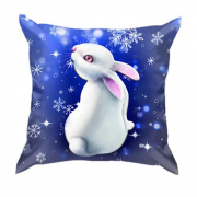 3D подушка Кролик у сніжинках