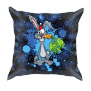 3D подушка Кролик з морквиною у сніжинках
