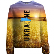 Дитячий 3D світшот Ukraine (поле пшениці на заході сонця)