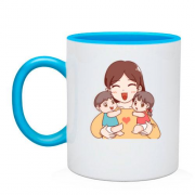 Чашка с мамой и детьми