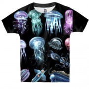 Дитяча 3D футболка з світяться медузами