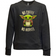 Дитячий світшот без начісу Baby Yoda No coffee No work