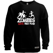 Світшот без начісу Zombies hate fast food