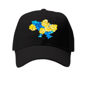 Дитяча кепка Мапа України з акварельних квітів