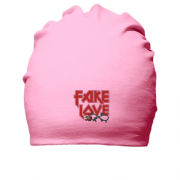 Бавовняна шапка з написом "Fake love"