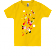Дитяча футболка з метеликами і нотами