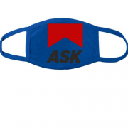 Тканинна маска для обличчя з написом "ASK"
